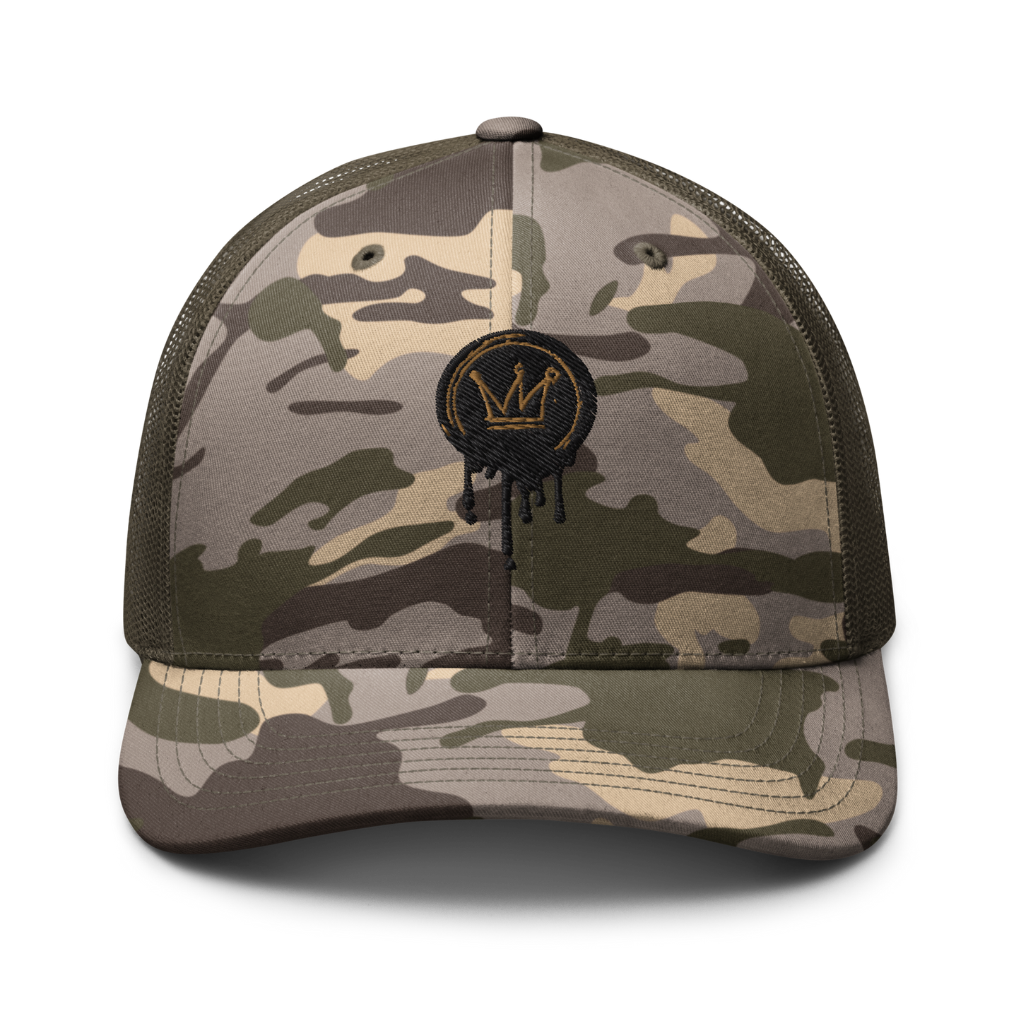 Drip Check Camo Trucker Hat