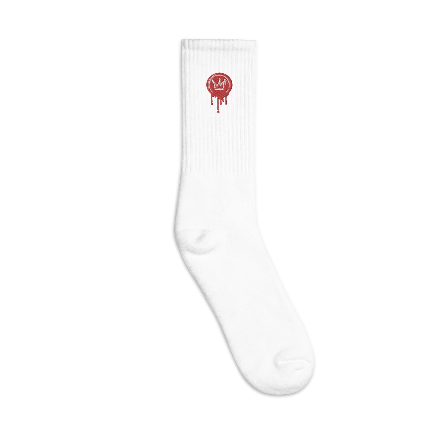 White Drip Check Socks