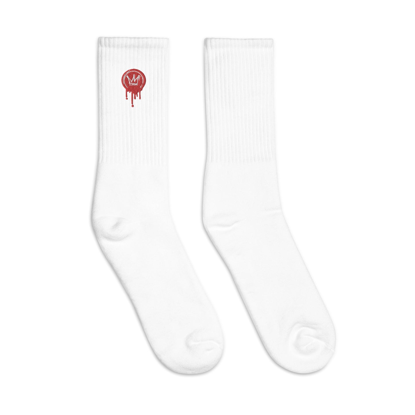 White Drip Check Socks
