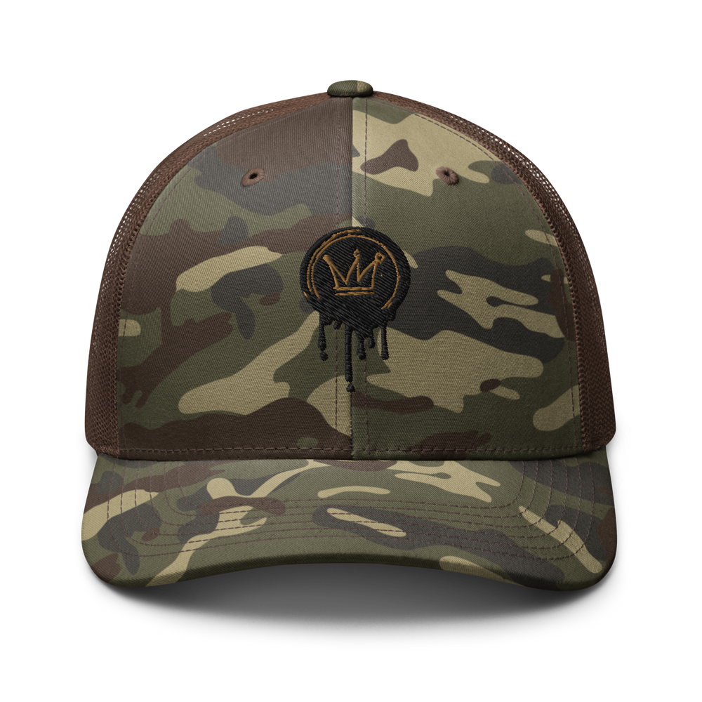 
                      
                        Drip Check Camo Trucker Hat
                      
                    