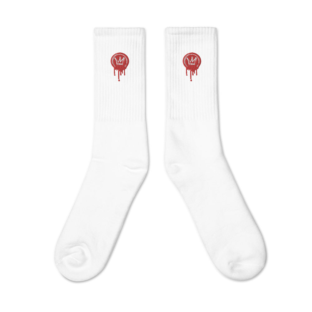 
                      
                        White Drip Check Socks
                      
                    