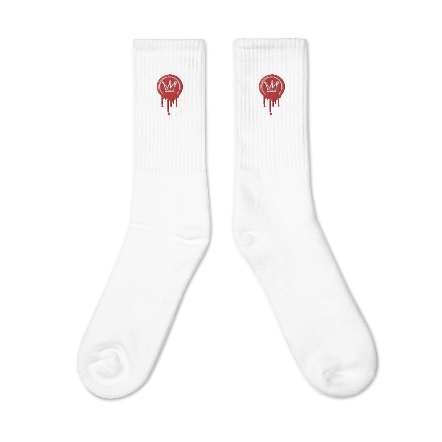 White Drip Check Socks