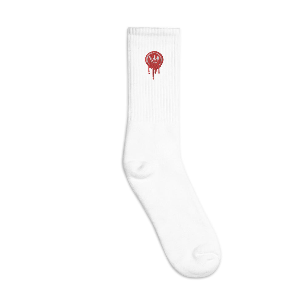 
                      
                        White Drip Check Socks
                      
                    