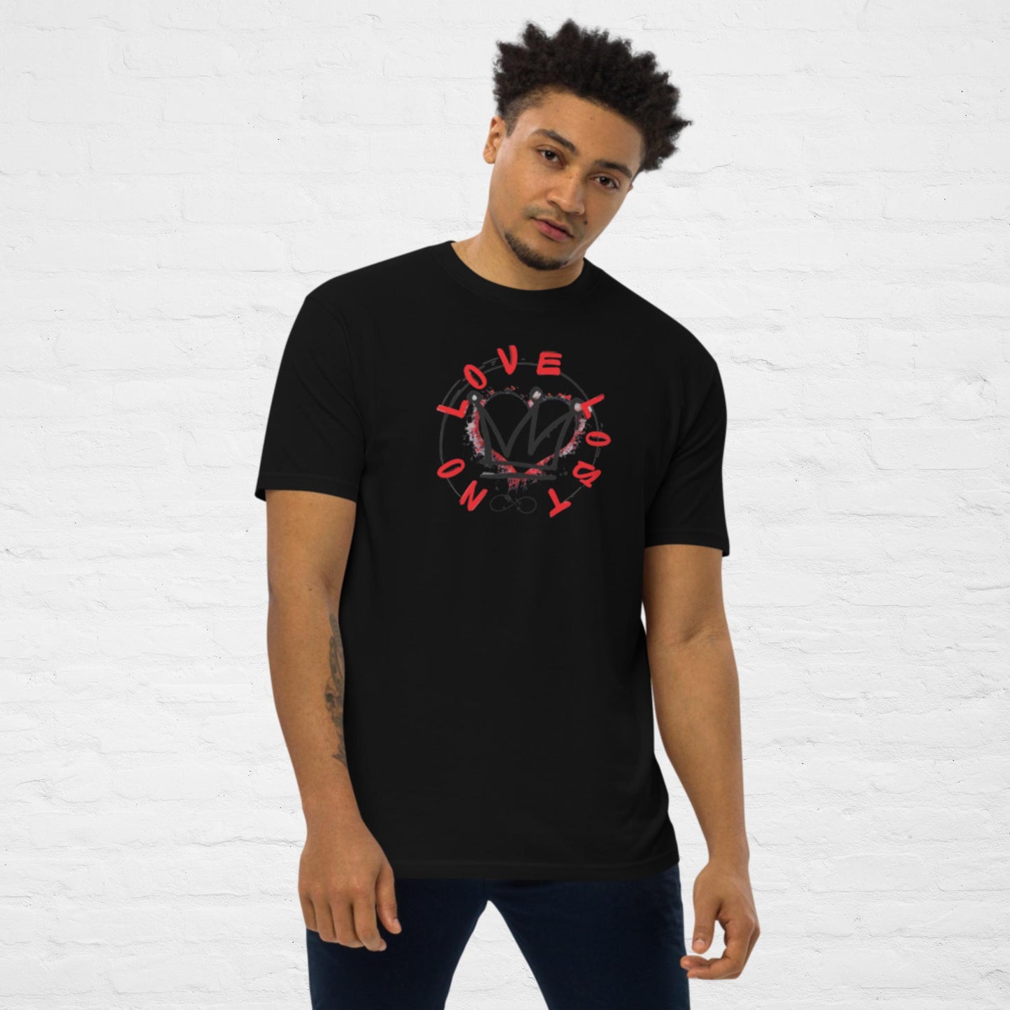 No Love Lost Black on Black Men’s premium heavyweight tee